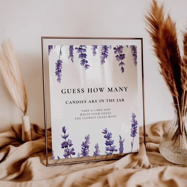 Affiche Elegant lavande Devine combien de Baby shower jeu (Créateur téléchargé)