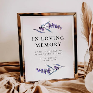 Affiche Élégant Lavande Florale En Symbole Mémoire Amoureu