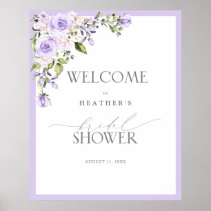 Affiche Elégant Lavande Lilac Douche Florale Bienvenue