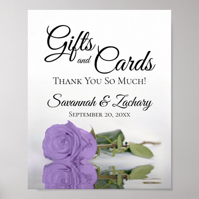 Affiche Élégant Lavender Rose Cadeaux et Cartes Mariage Si (Devant)