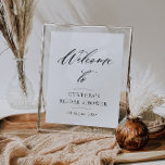 Affiche élégant lettrage noir douche nuptiale signe d'accu<br><div class="desc">simple script noir moderne sur un panneau blanc. Le texte et les couleurs de cette affiche peuvent être modifiés.</div>