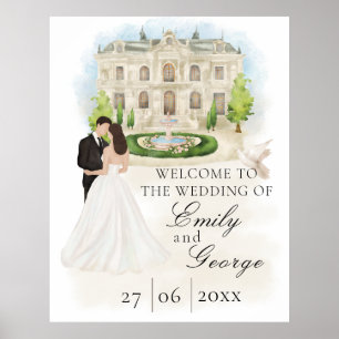 Affiche Élégant lieu de mariage avec mariée et chambre