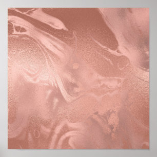 Affiche Élégant look de marbre doré rose en cuivre moderne