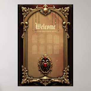 Affiche Élégant luxueux emblème du coeur.