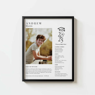 Affiche Élégant Lycée photo Graduate cadeau