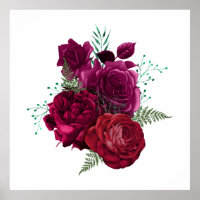 Elegant Magenta Rose Floral Bouquet
