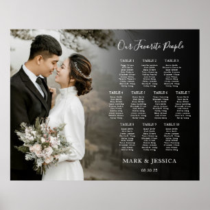 Affiche Élégant mariage 10 table Seating Chart avec photo