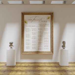 Affiche Élégant Mariage Alphabétique Floral