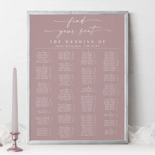 Affiche Élégant Mariage alphabétique Mauve