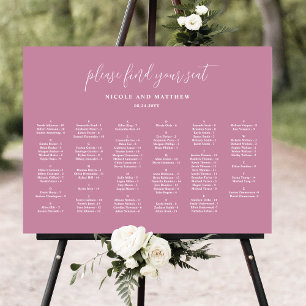 Affiche Élégant Mariage alphabétique rose