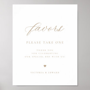 Affiche Elégant mariage beige Favoriser