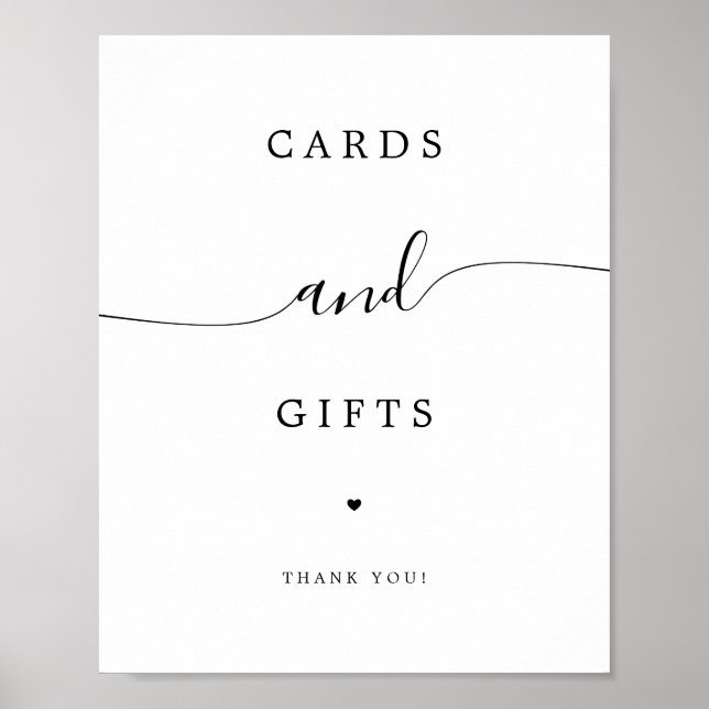 Affiche Élégant Mariage Cartes de Script et Cadeaux Pannea (Devant)