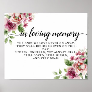 Affiche Elégant Mariage de bouquet rose aquarelle
