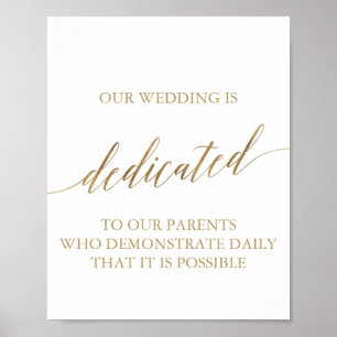 Affiche Élégant Mariage de calligraphie or