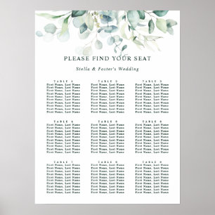 Affiche Élégant Mariage de feuillage vert