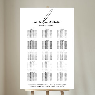 Affiche Élégant Mariage de script - Welcome Chart