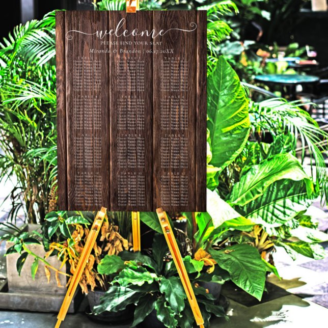 Affiche Élégant Mariage en bois rustique (Créateur téléchargé)