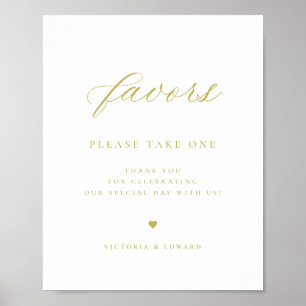 Affiche Elégant mariage Gold Favor
