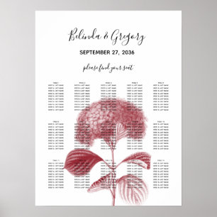 Affiche Élégant Mariage Hydrangea de Bourgogne