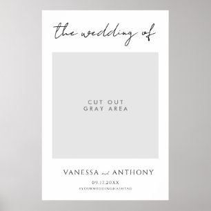 Affiche Élégant Mariage moderne photo Selfie Frame