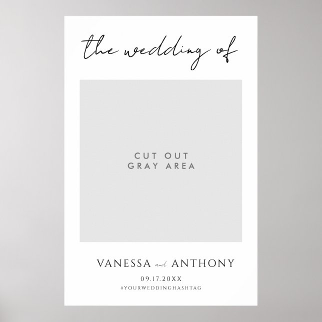 Affiche Élégant Mariage moderne photo Selfie Frame (Devant)