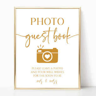 Affiche Élégant mariage Photo Guest Book Panneau de table