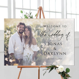 Affiche Élégant mariage photo signe de bienvenue