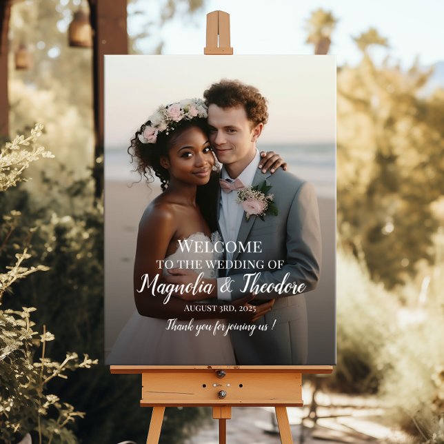 Affiche Elégant mariage photo signe de bienvenue script mo (Créateur téléchargé)