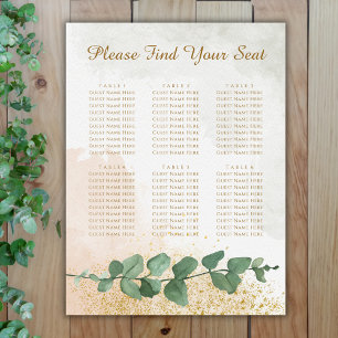 Affiche Élégant Mariage Vert & Or