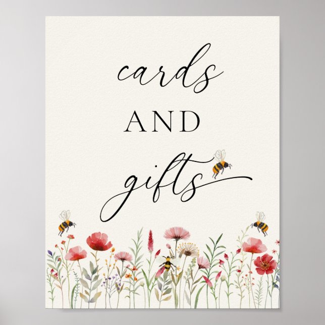 Affiche Elegant Meant To Bee Wildflower Cards and Gifts (Devant)