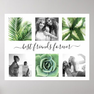 Affiche Élégant meilleur amis pour toujours 6 photo collag