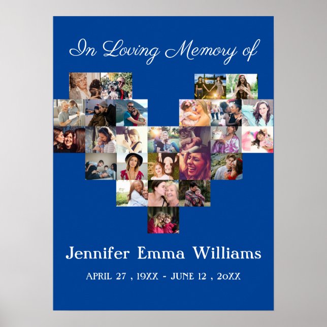 Affiche Elegant Memorial Photo collage Funeral Sympathy  P (Devant)