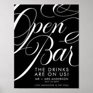 Affiche Élégant Menu de Bar de Boissons Gratuites de Maria