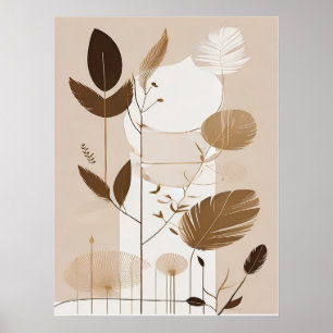 Affiche Élégant minimal moderne Boho IA Art