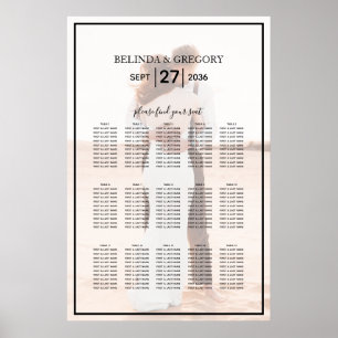 Affiche Elegant Minimalist Photo Wedding Seating Chart