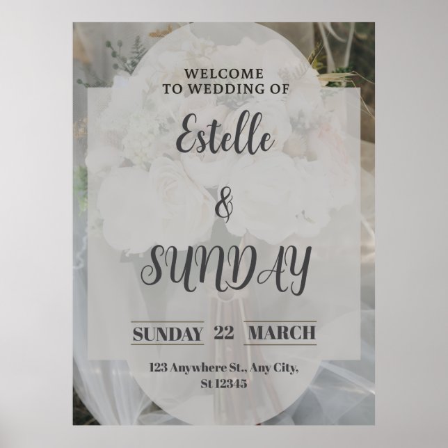 Affiche Elegant Minimalist Wedding Welcome Sign (Devant)