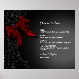 Affiche Élégant minimaliste Bow rouge Simple élégant Menu