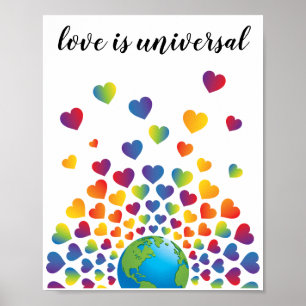 Affiche Élégant minimaliste coloré Rainbow Heart Design
