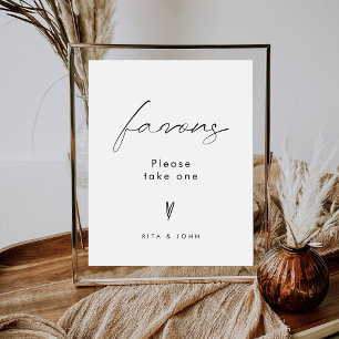 Affiche Élégant minimaliste Favoriser le Mariage de table
