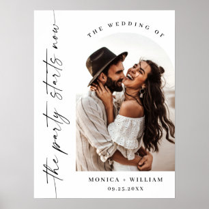 Affiche Élégant Minimaliste Le Parti Commence Maintenant M