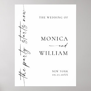 Affiche Élégant minimaliste Mariage de bienvenue Calligrap