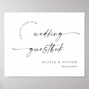 Affiche Élégant minimaliste Mariage de bienvenue Calligrap