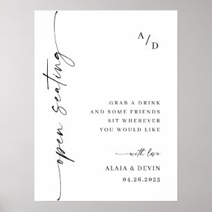 Affiche Élégant minimaliste Mariage de bienvenue Calligrap