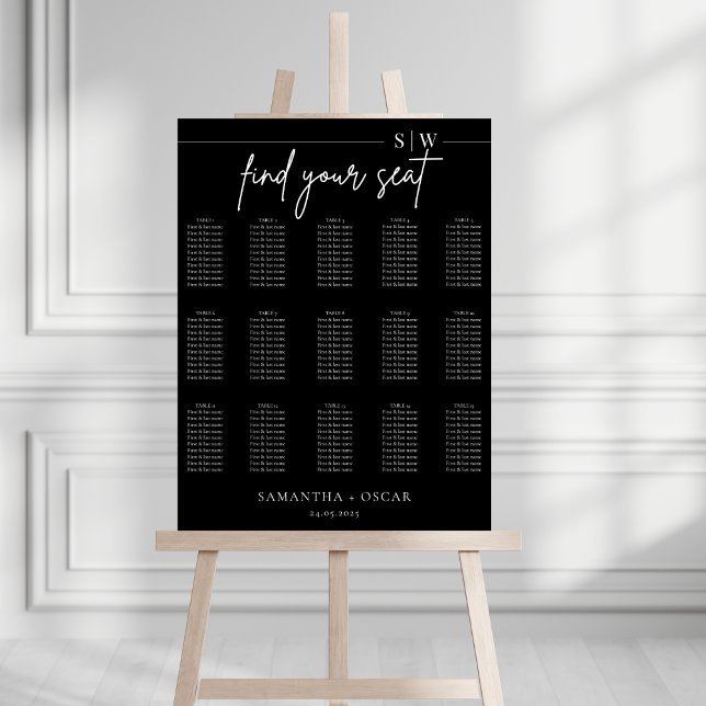 Affiche Élégant minimaliste Mariage noir (Créateur téléchargé)