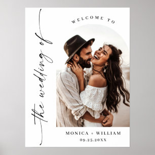 Affiche Élégant minimaliste Mariage photo de bienvenue