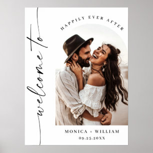 Affiche Élégant minimaliste Mariage photo de bienvenue