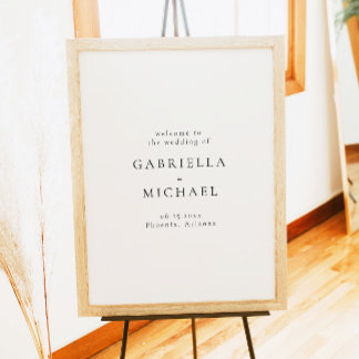 Affiche Élégant minimaliste moderne Accueil simple Mariage
