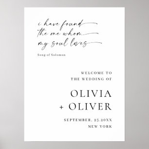 Affiche Élégant minimaliste simple Mariage d'accueil