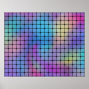 Affiche Elegant Modern Colorful Squares Tiles