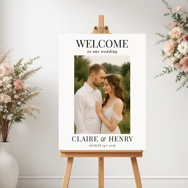 Affiche Elegant Modern Photo Wedding Welcome  (Créateur téléchargé)